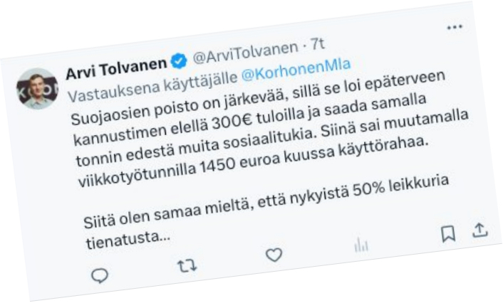 Tolvanen lohkaisee