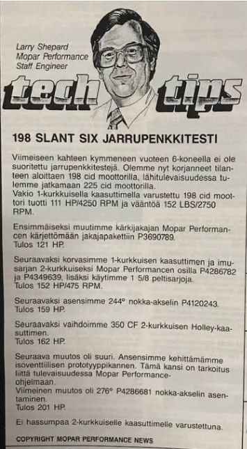 V8 lehti Usparts mainos v 1988